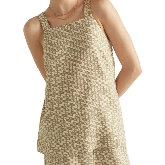 Seed Heritage Deep Bronze Geo Linen Top - Picture 1 of 7